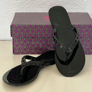 Tory Burch Studded Black Jelly Thong